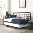 Nest & Rest Twin Metal Daybed with Twin Pop Up Trundle Bed in Bronze