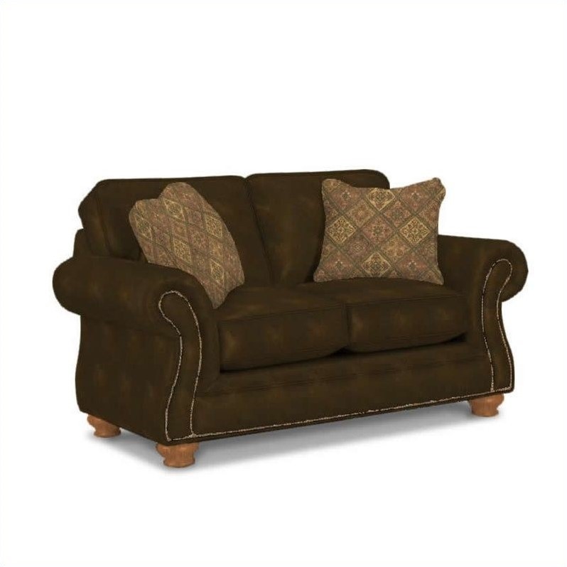 Broyhill Laramie Brown Loveseat With Attic Heirlooms Wood Stain 5081 1q