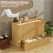 Full Size Murphy Cabinet Bed with Charging Station Light Wood Finish