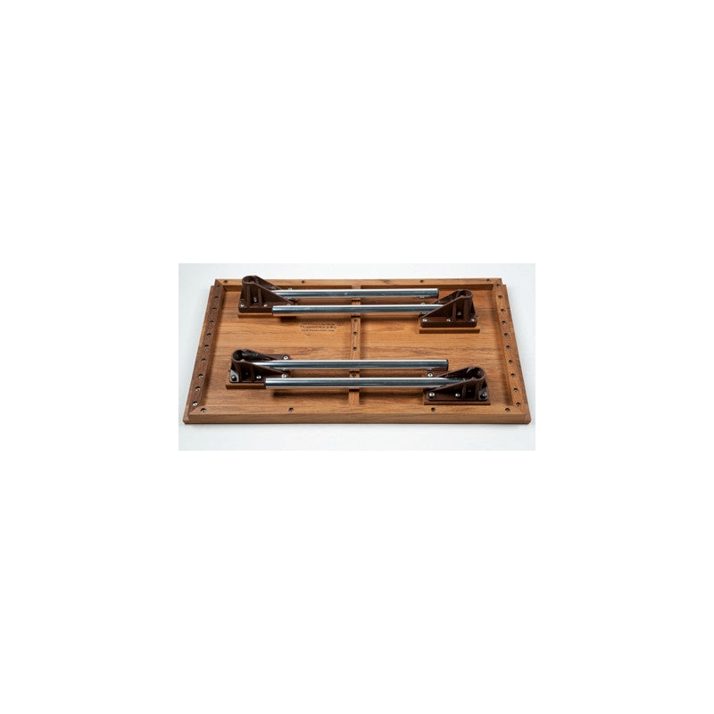 Teakworks4u Teak Wood Bench with Aluminum Folding Legs