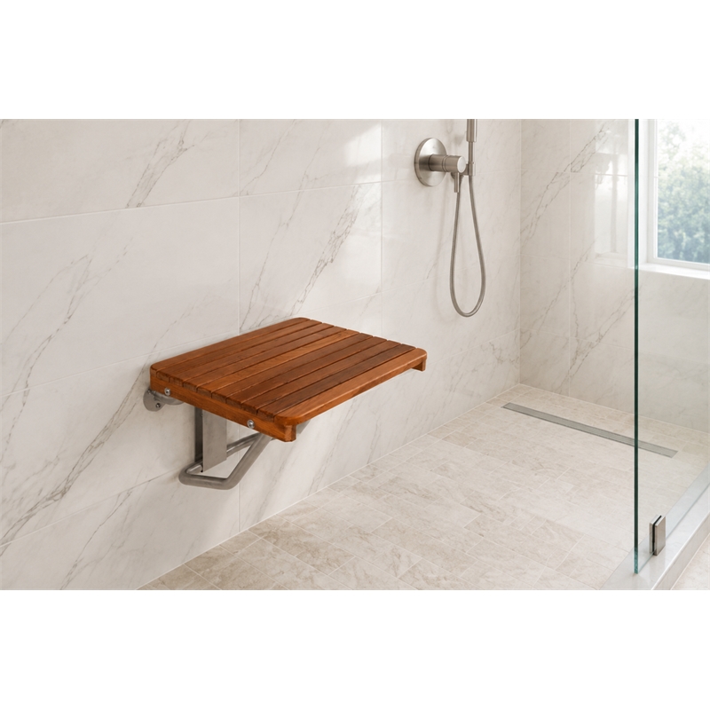 Teakworks4u ADA Compliant Shower Bench in Teak