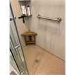 Teakworks4u Mini Corner Shower Bench with Shelf in Teak