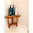 Teakworks4u Mini Corner Shower Bench with Shelf in Teak