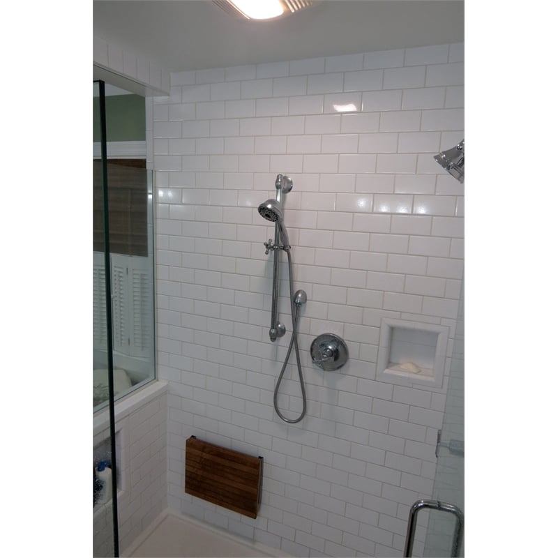 Teakworks4u Wall Mount Fold Shower Bench in Teak