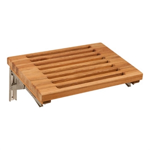 Teakworks4u Wall Mount Fold Shower Bench with Slats in Teak