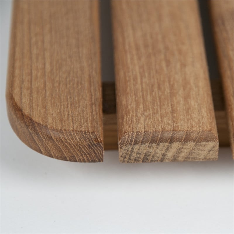 Teakworks4u Shower Mat Finished with Rounded Corners in Teak