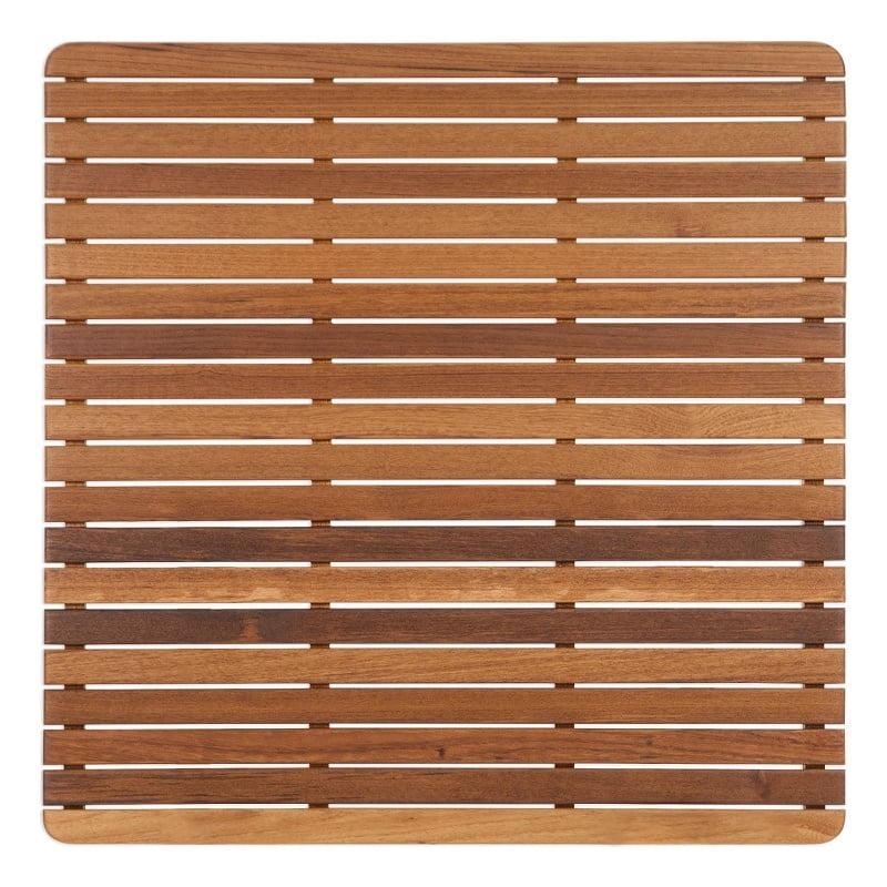 Teakworks4u Shower Mat Finished with Rounded Corners in Teak