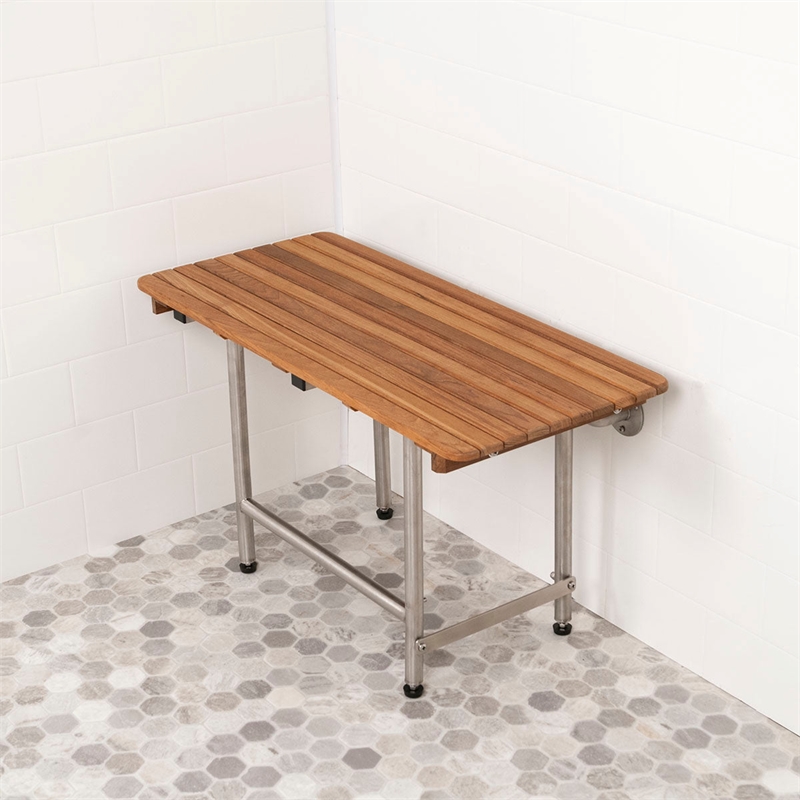 Teakworks4u ADA Compliant Shower Bench w Legs in Teak