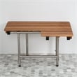 Teakworks4u ADA Compliant Left Hand Wall Mount Bench with Legs in Teak