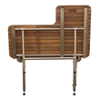 Teakworks4u ADA Compliant Left Hand Wall Mount Bench with Legs in Teak