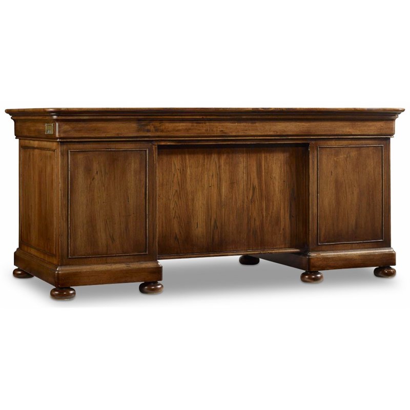 Archivist Executive Wood Desk in Pecan Brown Finish by Hooker Furniture