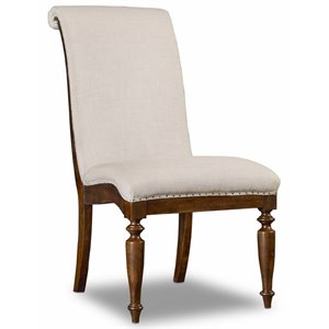 Hooker Furniture Archivist Upholstered Armless Dining Chair in Pecan