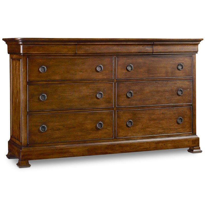 Hooker Furniture Archivist 9 Drawer Dresser in Pecan