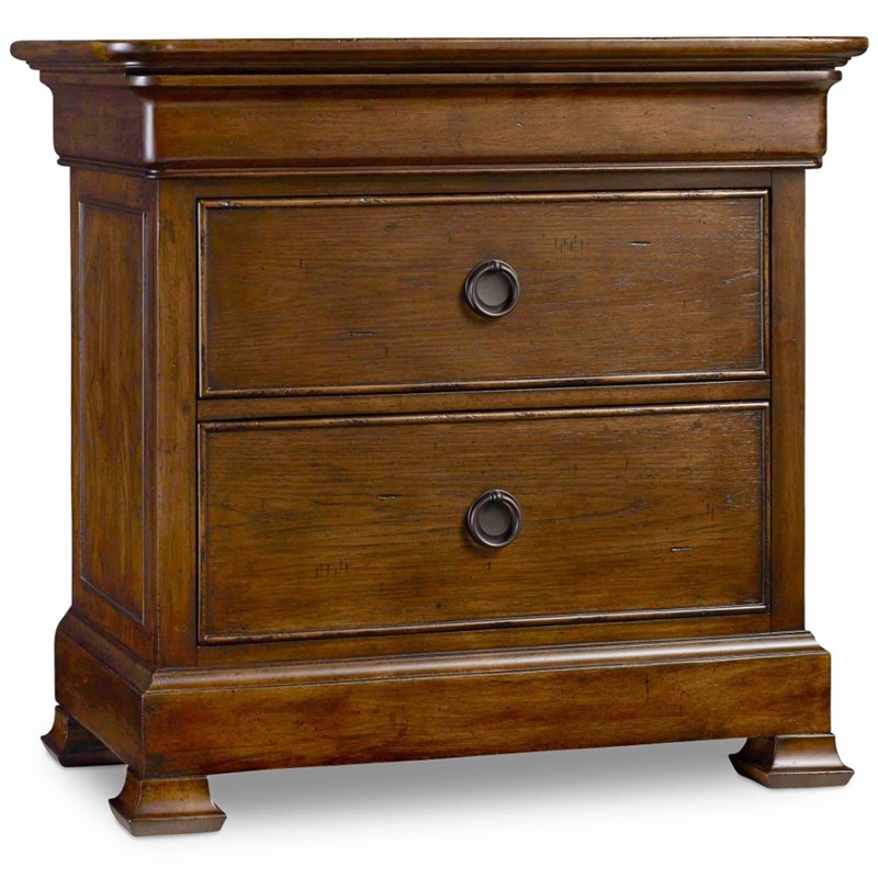 Hooker Furniture Archivist 2 Drawer Nightstand in Pecan