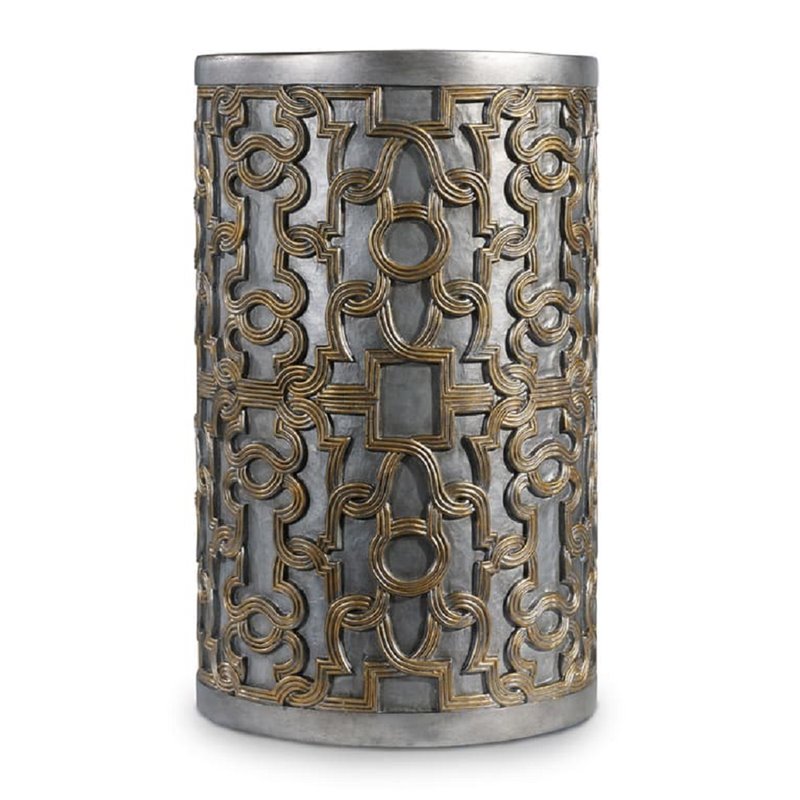 Hooker Furniture Melange Gia Drum Accent Table in Gold