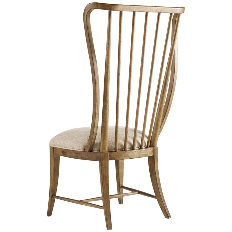 Sanctuary Tall Spindle Dining Side Chair in Medium Brown Wood Finish by Hooker