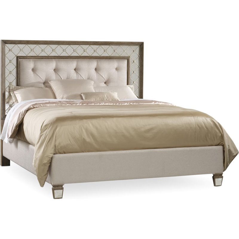 Hooker Furniture Sanctuary Tufted California King Mirrored Panel Bed