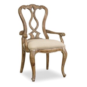 Hooker Furniture Chatelet Splatback Dining Arm Chair in Caramel Froth