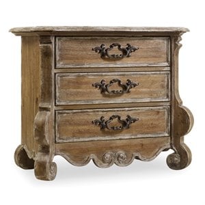 Hooker Furniture Chatelet 3 Drawer Nightstand in Caramel Froth