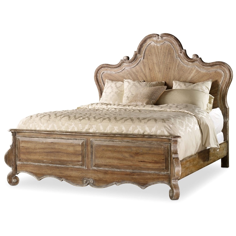 Hooker Furniture Chatelet King Wood Panel Bed in Caramel Froth