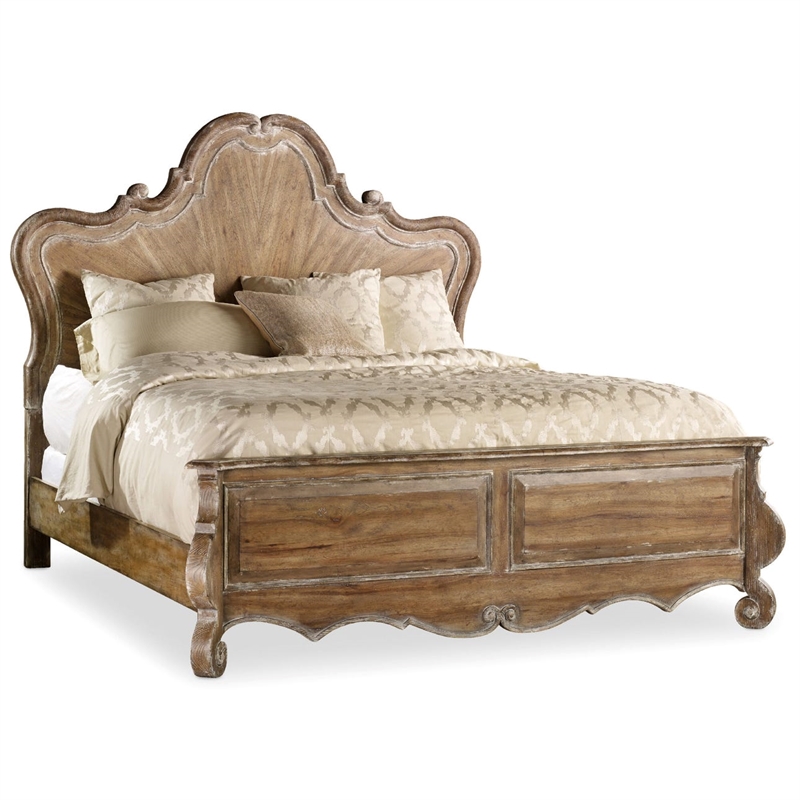 Hooker Furniture Chatelet King Wood Panel Bed in Caramel Froth