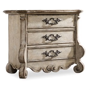 Hooker Furniture Chatelet 3 Drawer Nightstand in Distressed Vintage White
