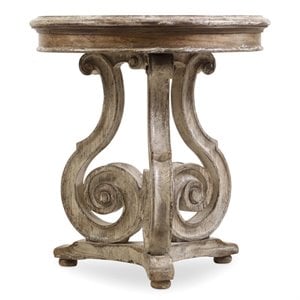 Hooker Furniture Chatelet Scroll Accent Table in Caramel Froth