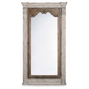 hooker furniture chatelet floor mirror with jewelry storage in white