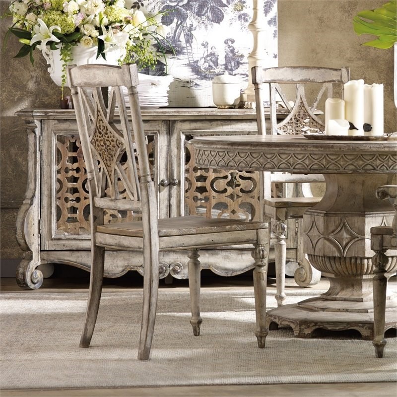 Chatelet Fretback Wood Dining Side Chair in Cream Finish by Hooker Furniture