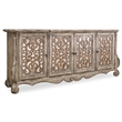 Hooker Furniture Chatelet 4 Door Wood Console Cabinet in Caramel Froth Brown