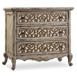 Chatelet 3 Drawer Fretwork Wood Nightstand in Caramel Beige by Hooker Furniture