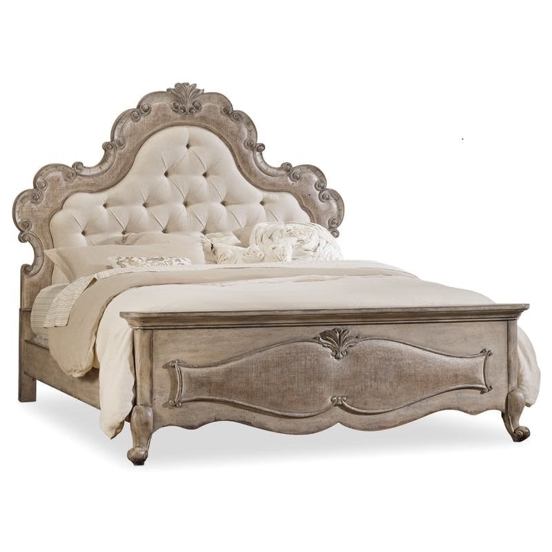 Chatelet Fabric Upholstered Queen Panel Bed in Antique Beige Linen by Hooker