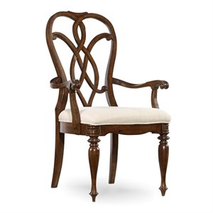 Hooker Furniture Leesburg Splatback Dining Arm Chair in Mahogany
