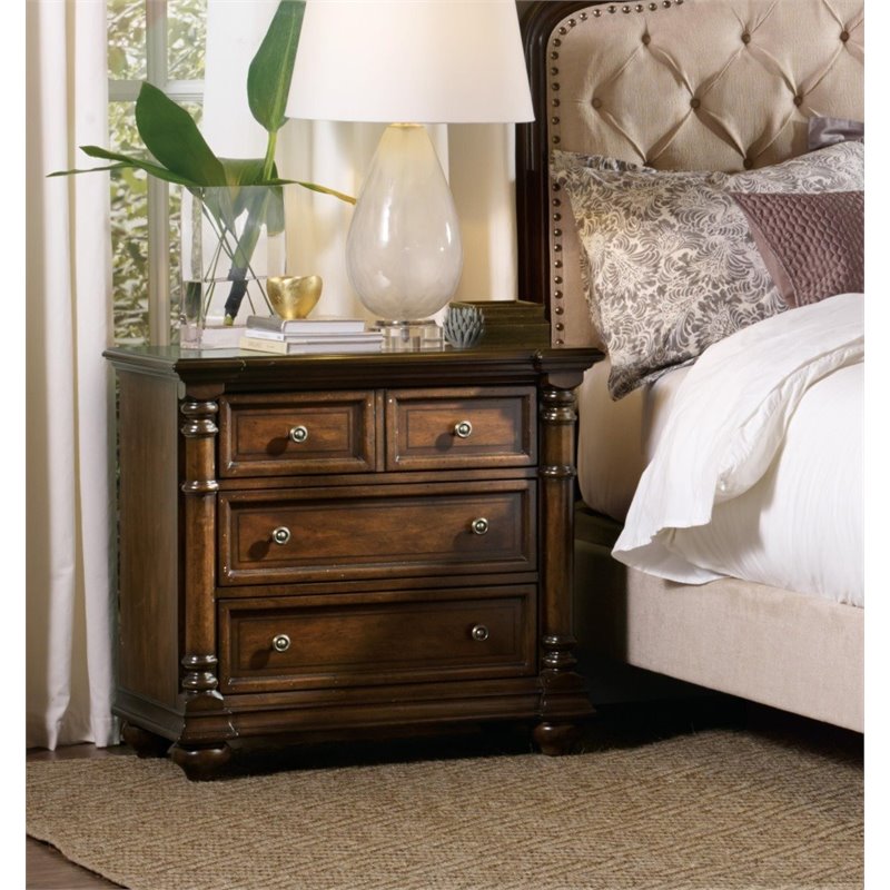 Leesburg Four Drawer Nightstand in Mahogany Wood Finish by Hooker