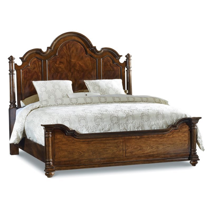 Hooker Furniture Leesburg California King Poster Panel Bed in Mahogany