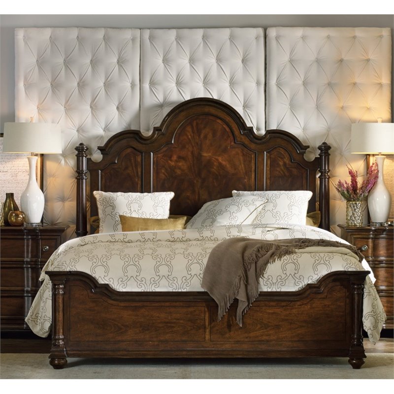 Hooker Furniture Leesburg California King Poster Panel Bed In Mahogany