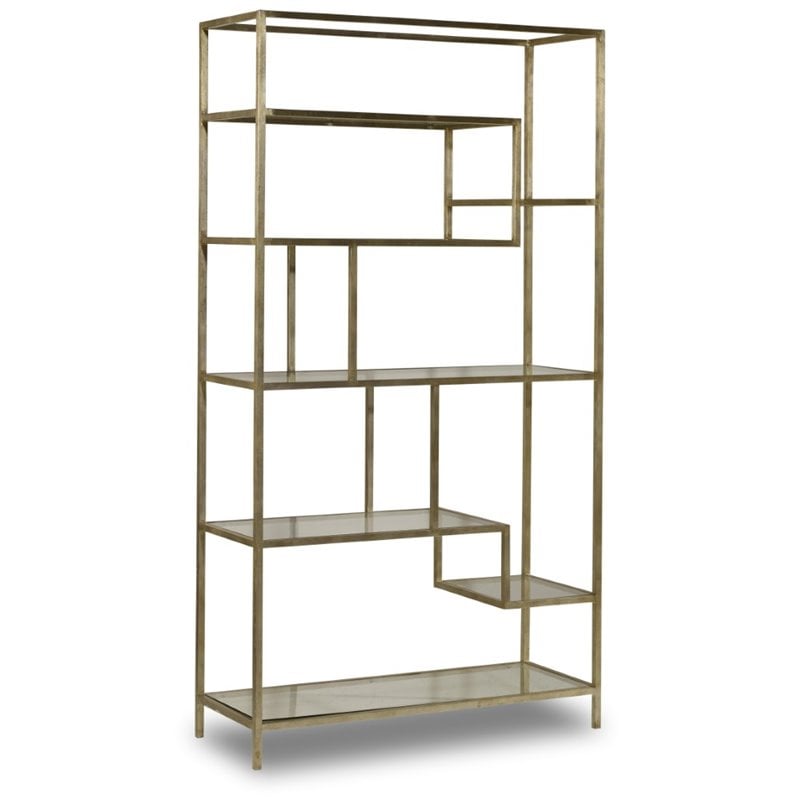 Hooker Furniture 8-Glass Shelves Etagere in Silver
