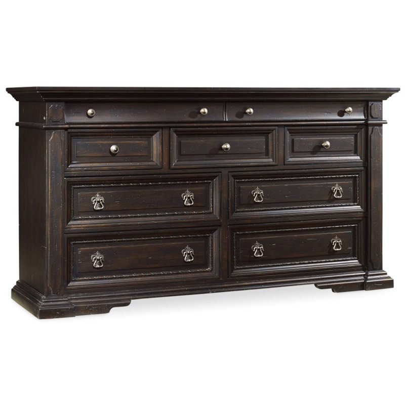 Hooker Furniture Treviso 9 Drawer Dresser In Rich Dark Macchiato