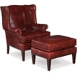 Blakeley Leather Club Chair in Red and Natchez Brown by Hooker Furniture