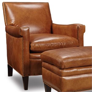 Hooker Furniture Jilian Leather Club Chair in Brown