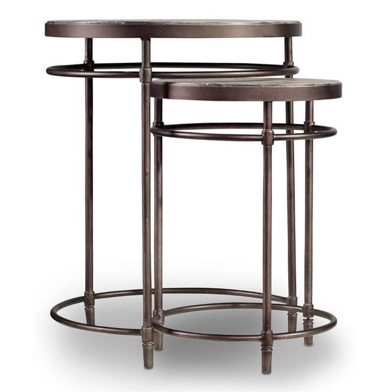 Hooker Furniture Saint Armand 2 Piece Nesting Table Set in Light Wood