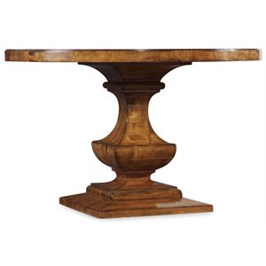 hooker furniture tynecastle round pedestal dining table in medium wood