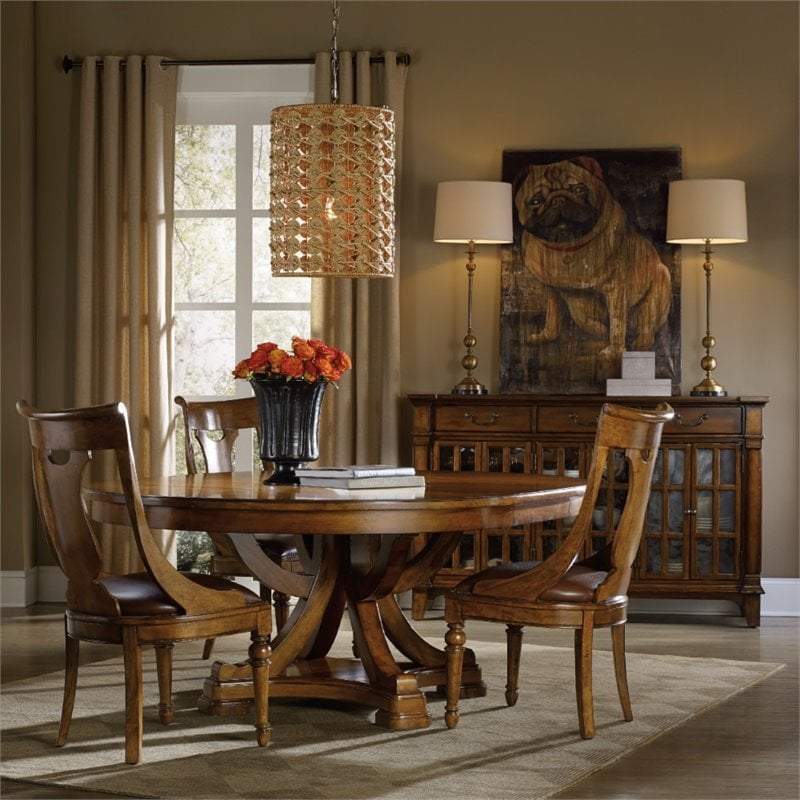 Tynecastle Pedestal Dining Table in Natural Wood Grain by Hooker Furniture