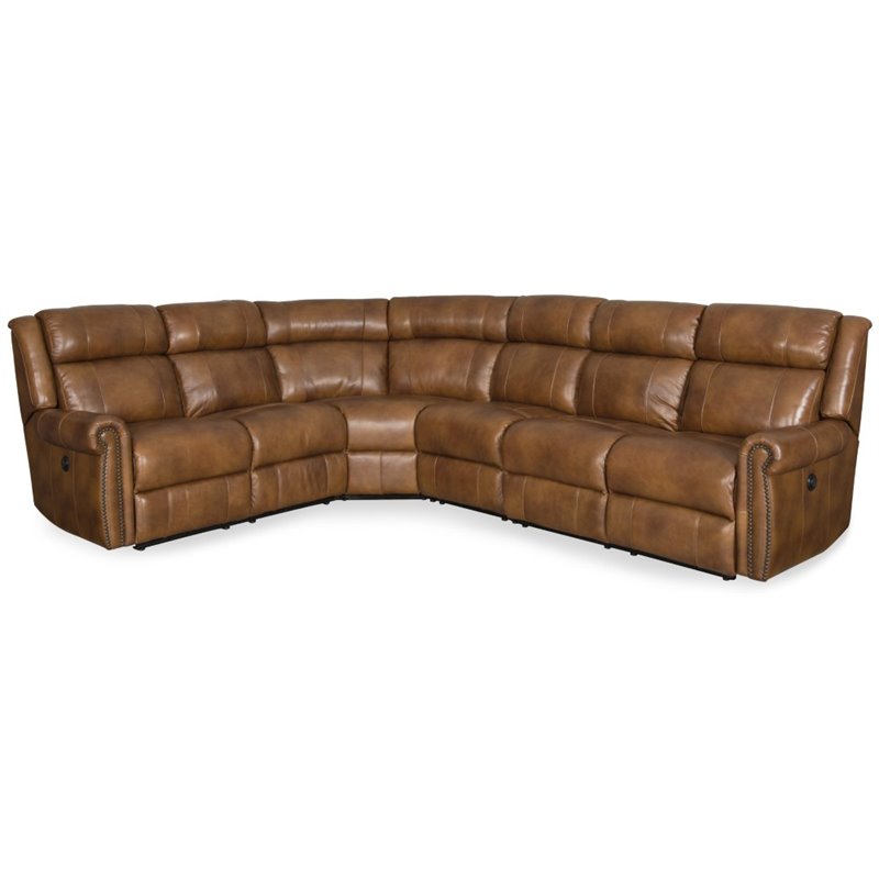 Furniture Esme 4 Piece Leather, Clyde Dark Brown Leather Power Reclining Sofa