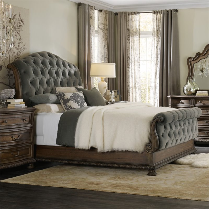 Hooker Furniture Rhapsody Tufted King Bed In Fog Gray 5070 90566a Gry