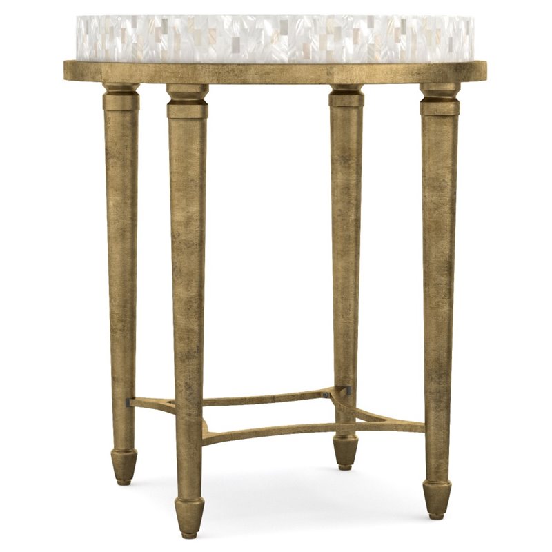 Furniture Cynthia Rowley Aura Round Shell Top Accent End Furniture Cynthia Rowley Aura Round Shell Top Accent End Table
