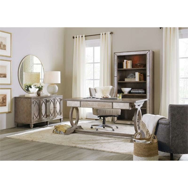 Hooker Furniture Rustic Glam Storage Credenza in Light Wood