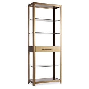 Hooker Furniture Curata 5 Shelf Bunching Bookcase in Brushed Brass