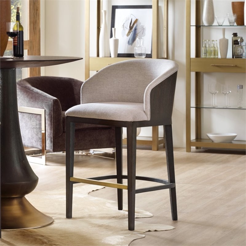 Hooker Furniture Curata Upholstered Bar Stool in Midnight Brown