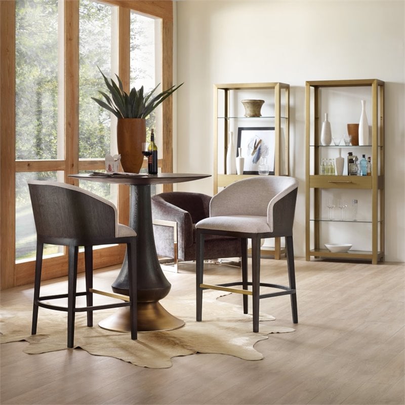 Hooker Furniture Curata Upholstered Bar Stool in Midnight Brown